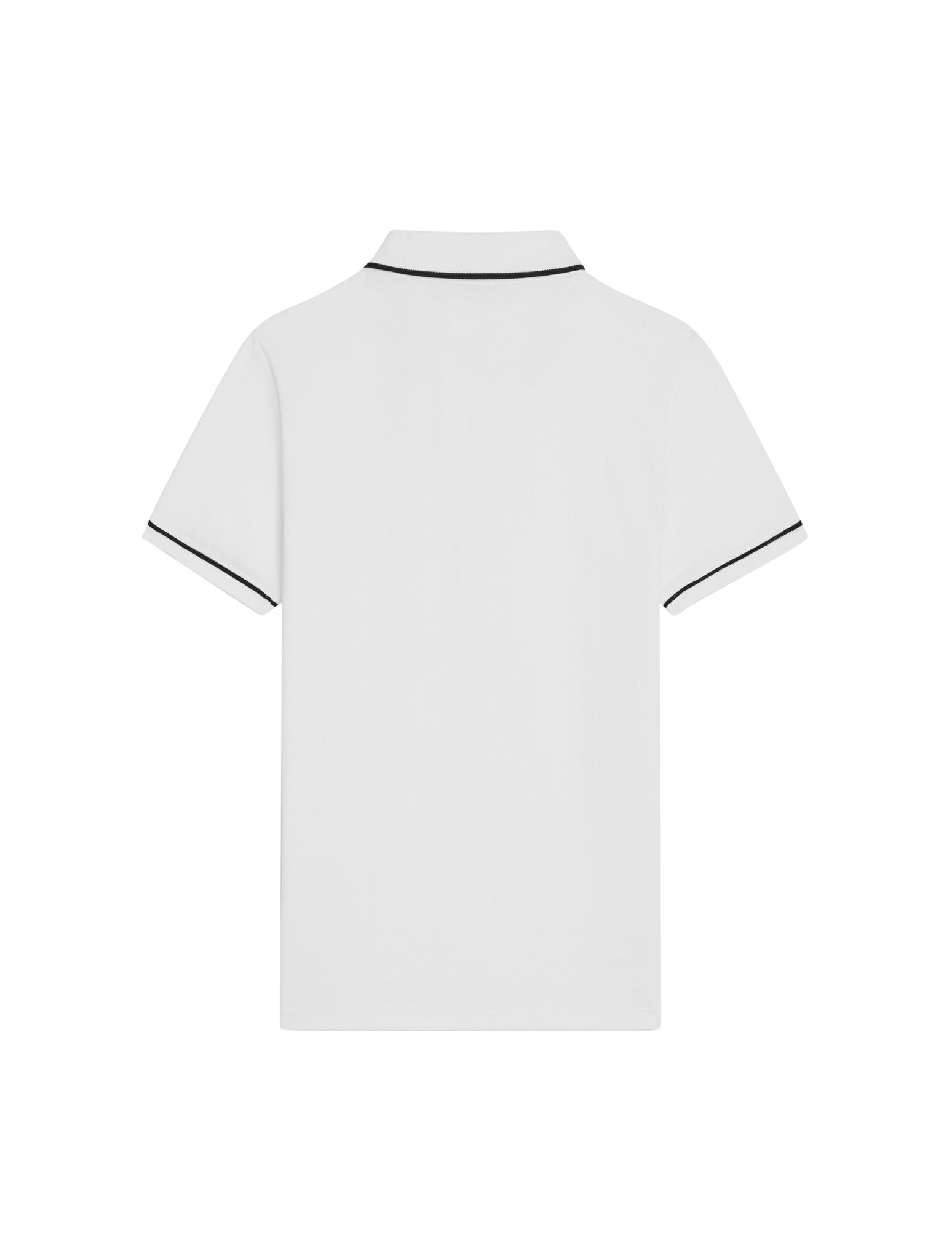 CLASSIC POLO SHIRT IN OFF-WHITE / BLACK COTTON PIQUE