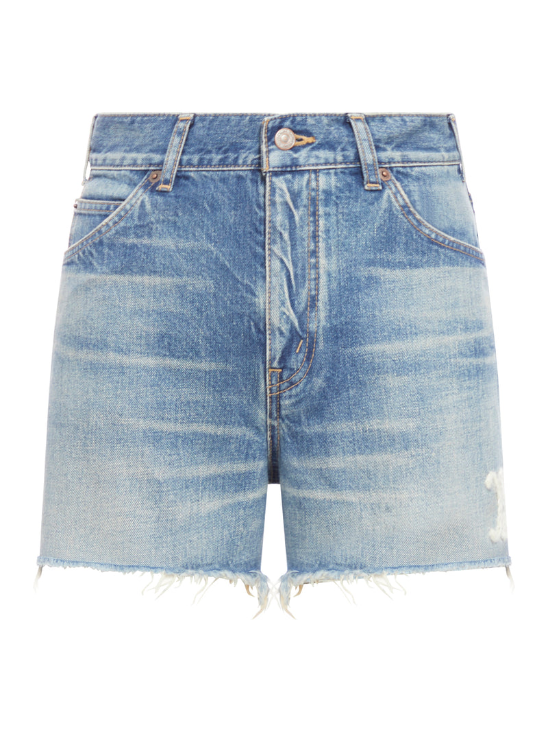 DENIM SKATE SHORTS WITH ELECTRIC SKY WASH ELECTRIC SKY BLUE