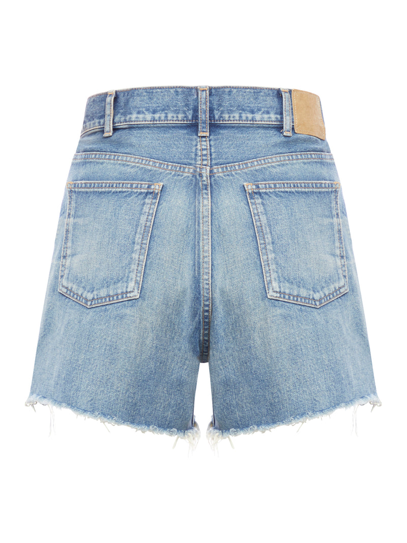 DENIM SKATE SHORTS WITH ELECTRIC SKY WASH ELECTRIC SKY BLUE