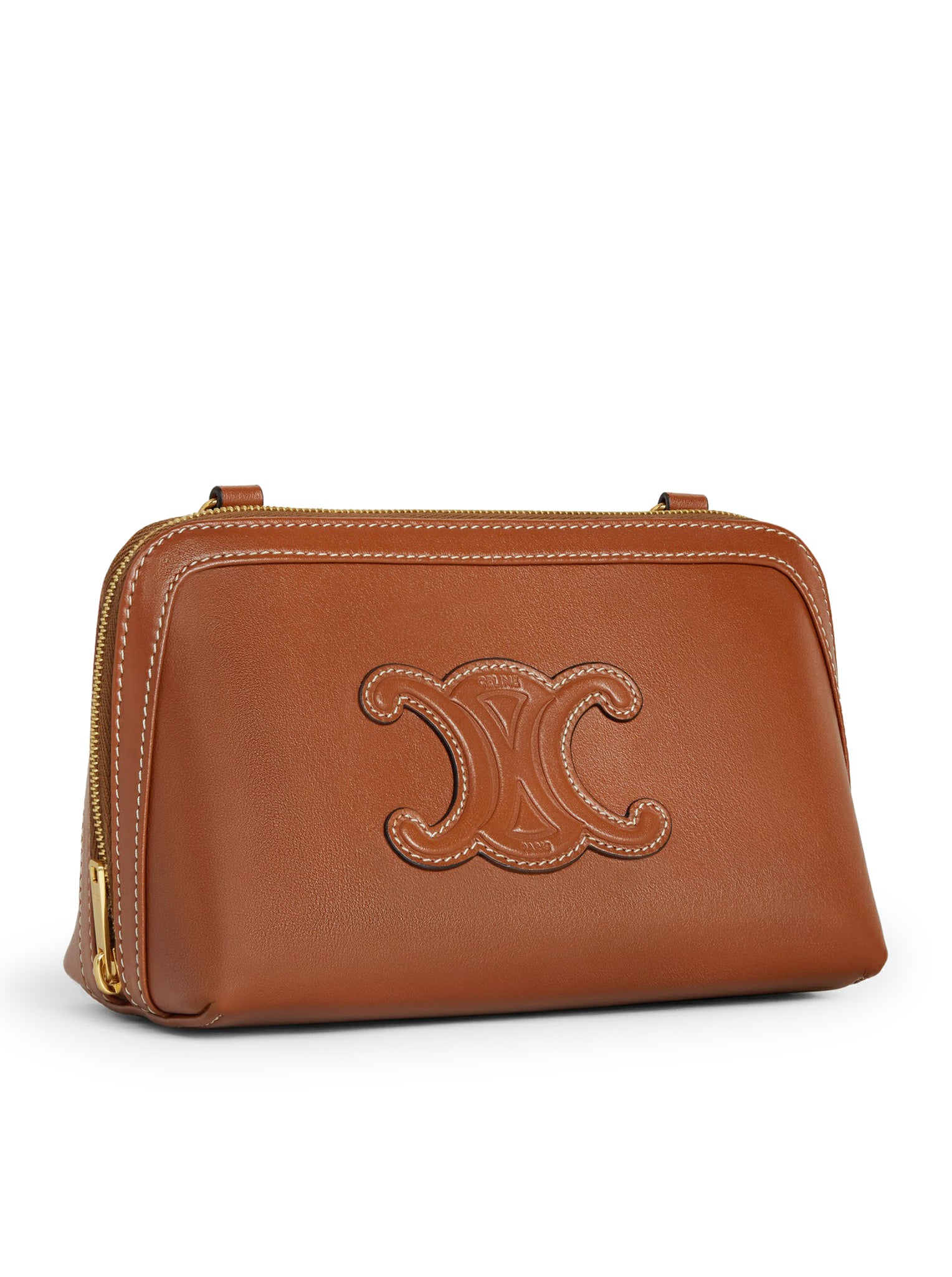 CUIR TRIOMPHE CLUTCH WITH CHAIN IN SMOOTH CALFSKIN