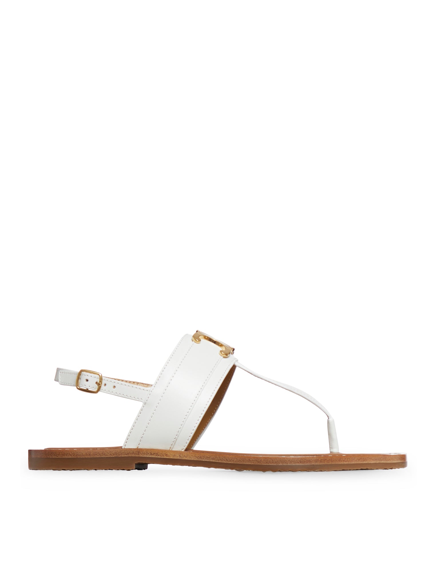 CELINE LYMPIA TRIOMPHE FLIP FLOPS IN CALF LEATHER LEATHER