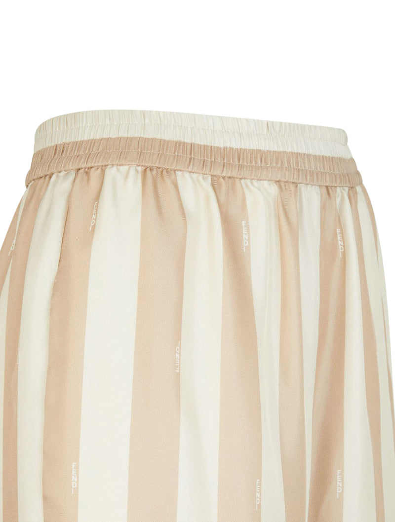 Beige Pequin silk trousers