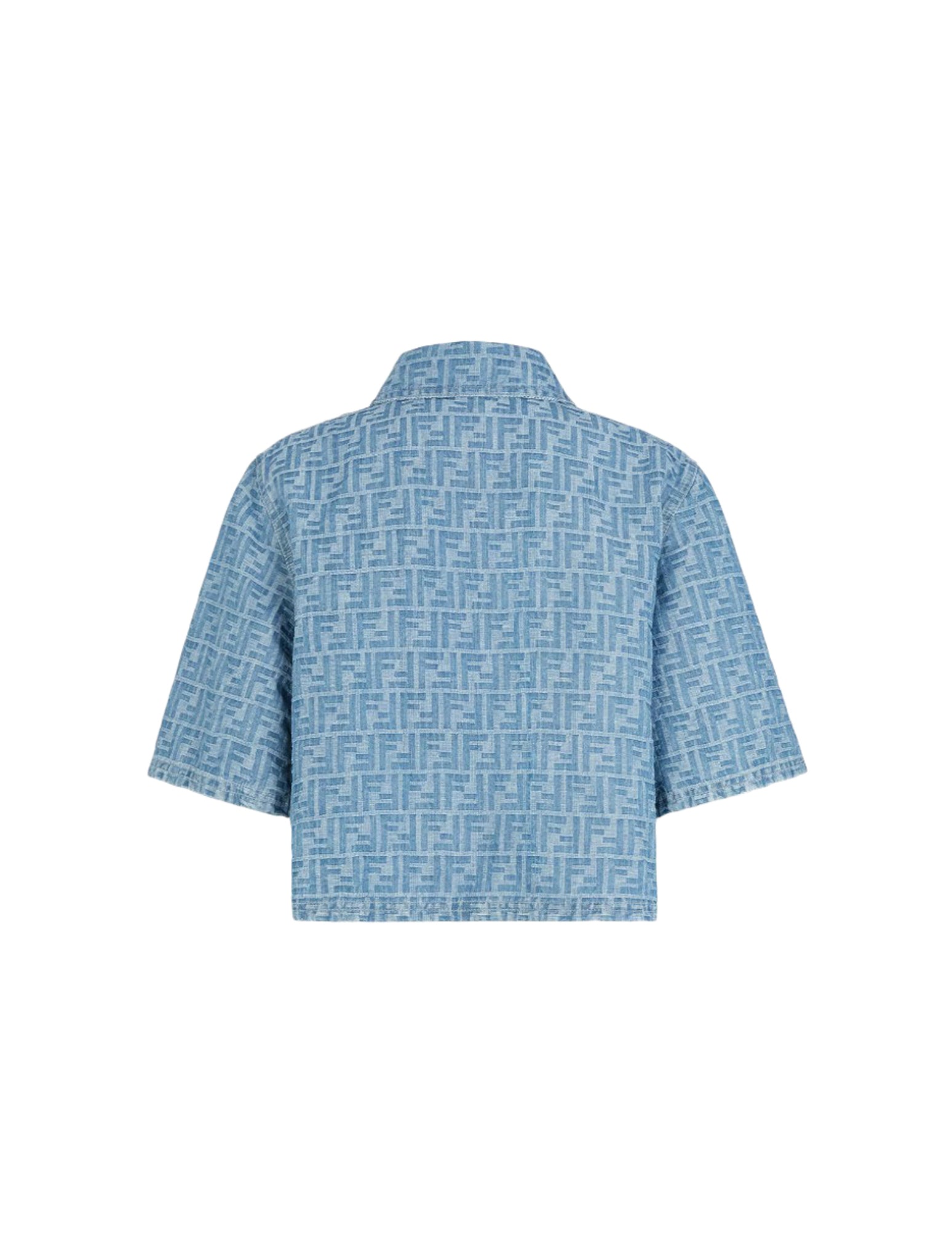 Denim jacket with FF print in light blue