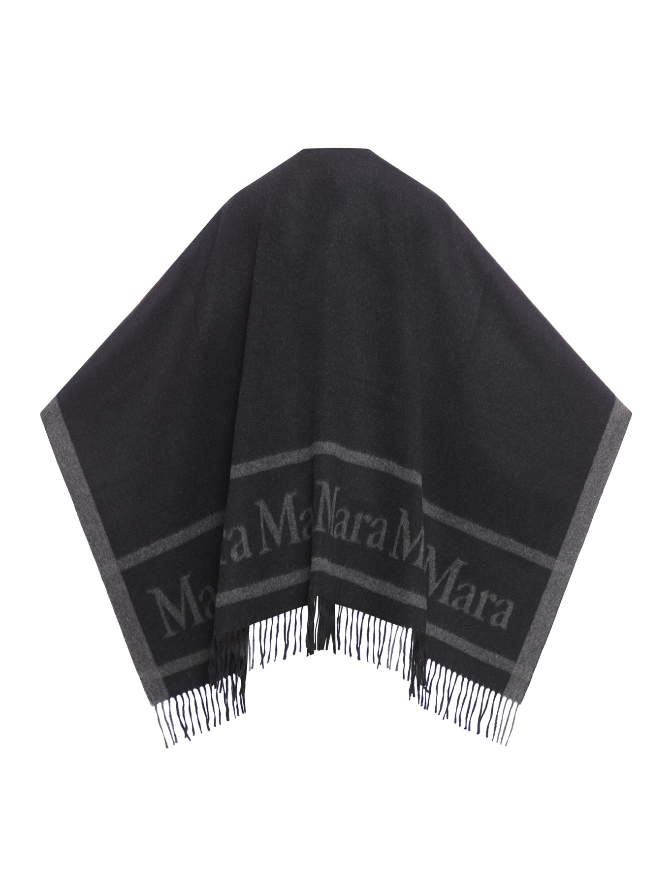 Wool cape with fringes