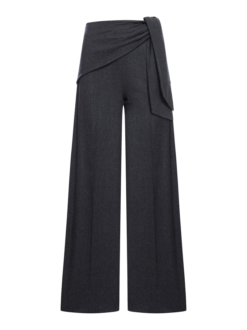 WOOL TROUSERS WITH BOW