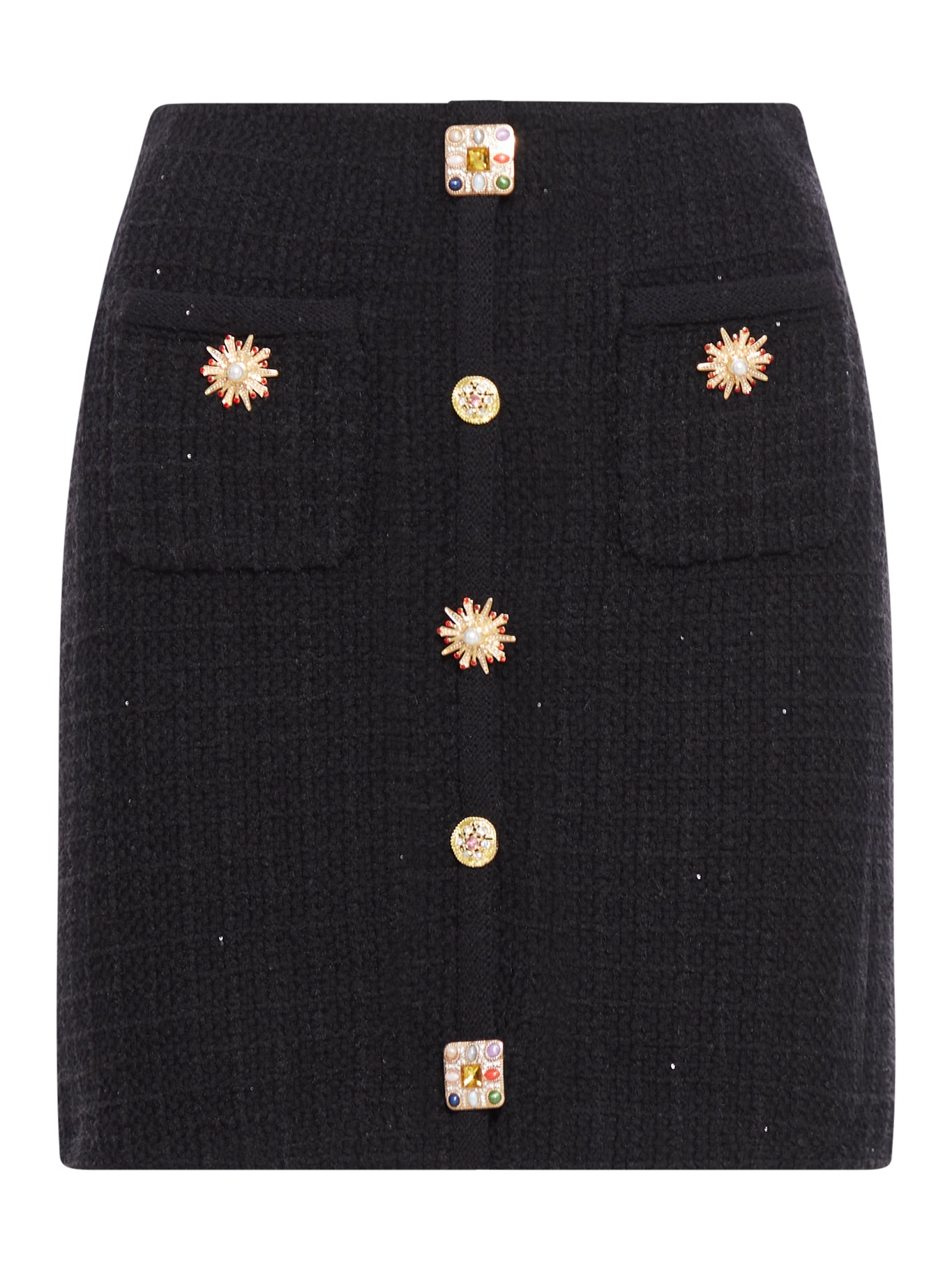 Miniskirt with jewel buttons