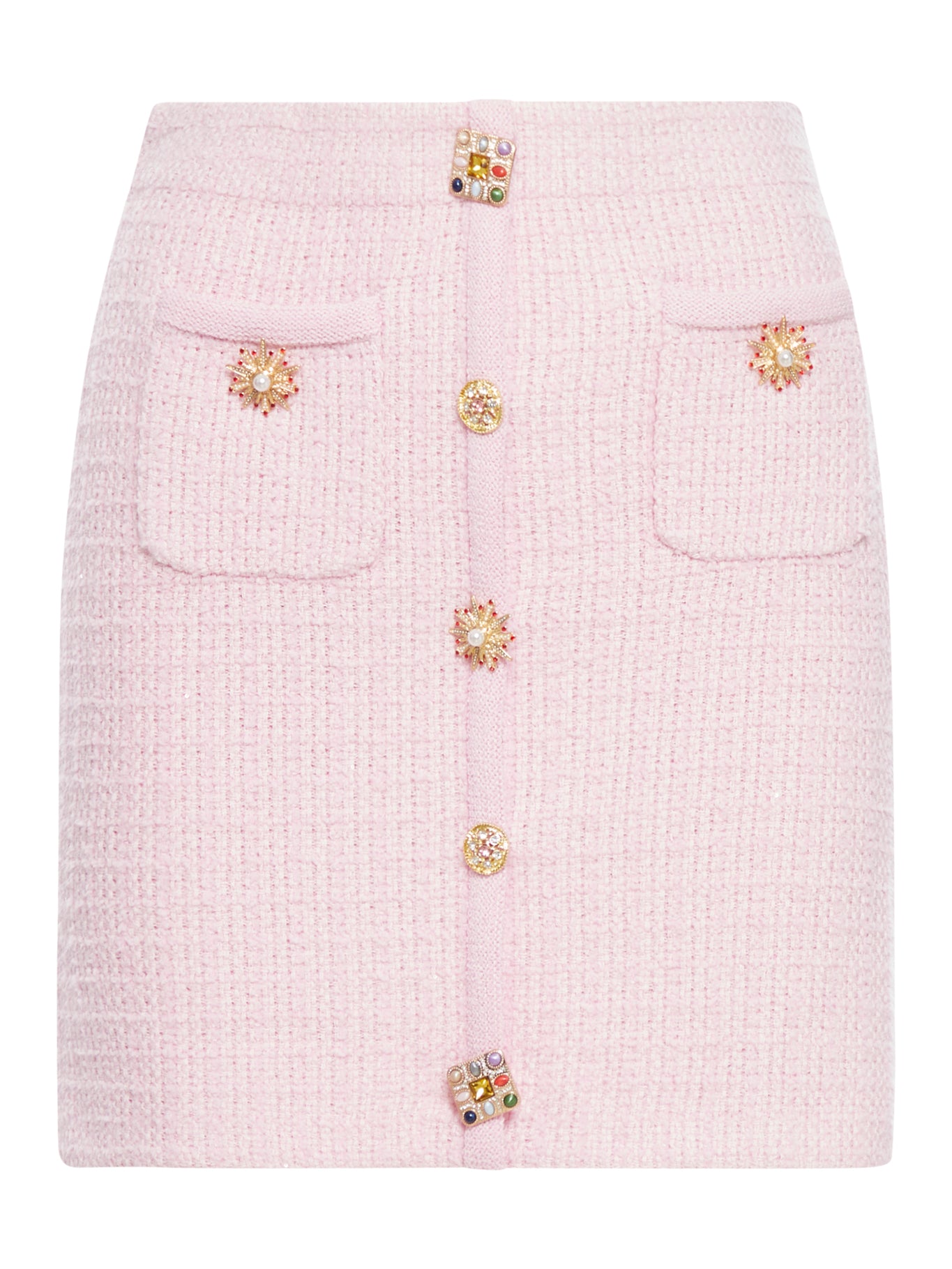 Miniskirt with jewel buttons
