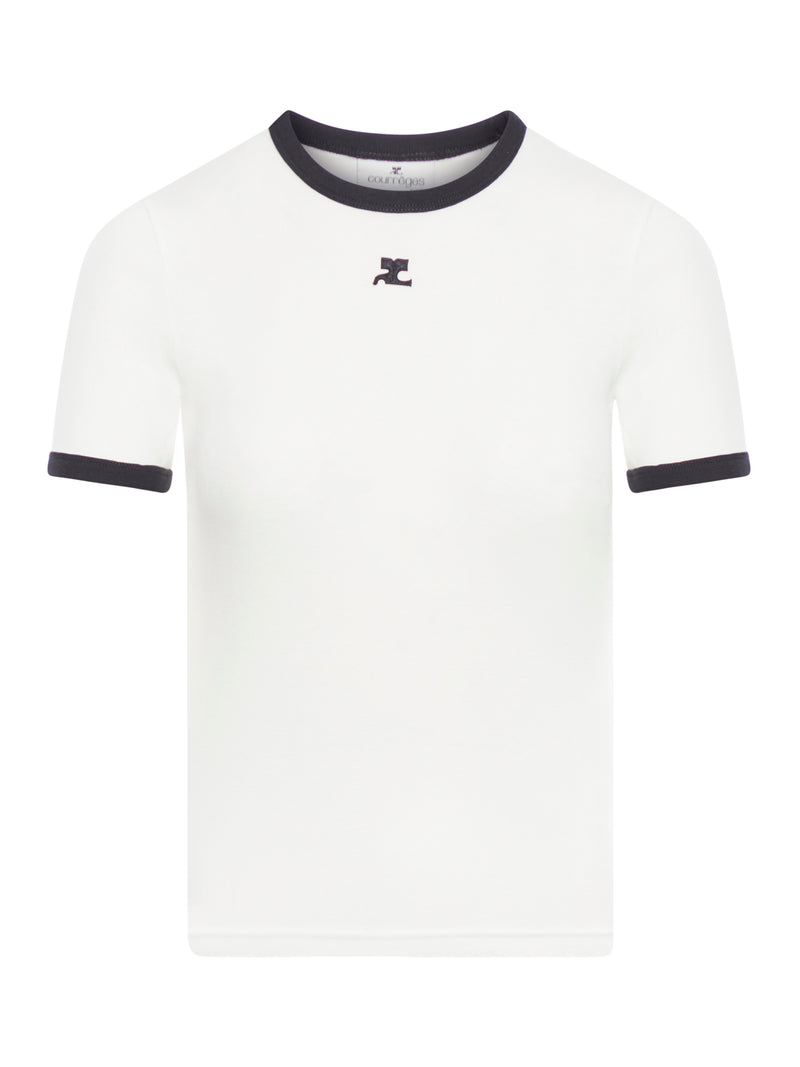 Cotton T-shirt with contrasting profiles