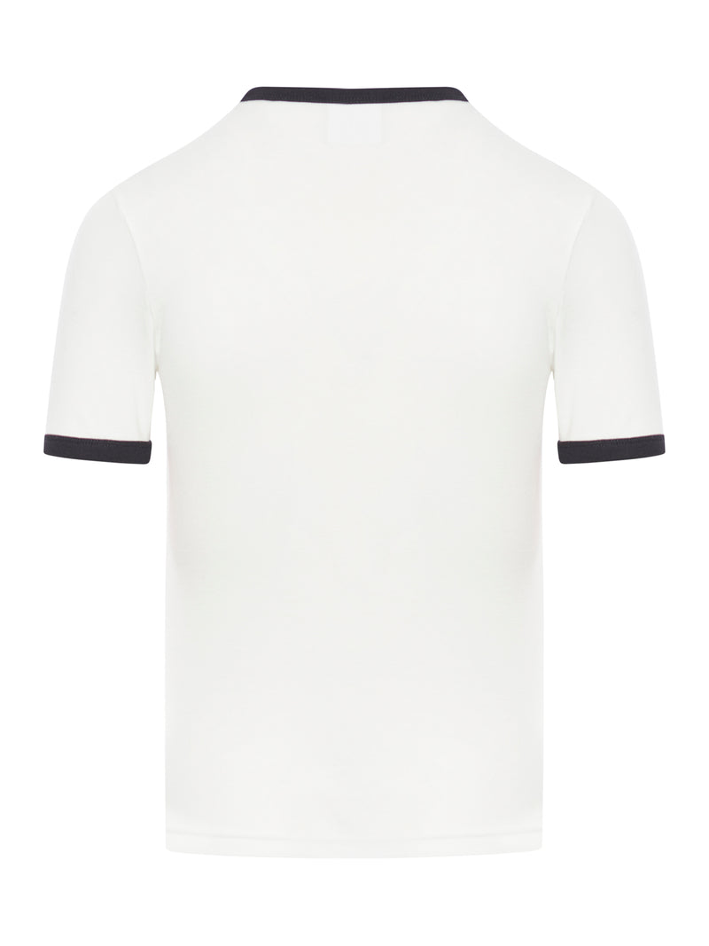 Cotton T-shirt with contrasting profiles