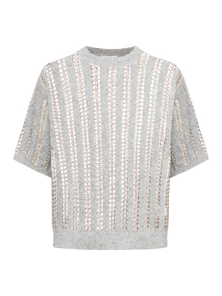 openwork sweater in cashmere blend