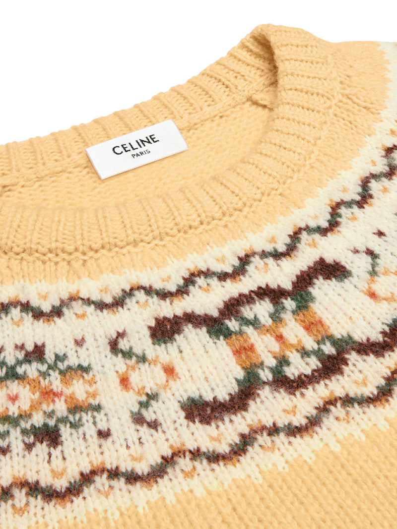 TRIOMPHE “FAIR ISLE” WOOL CREW NECK SWEATER