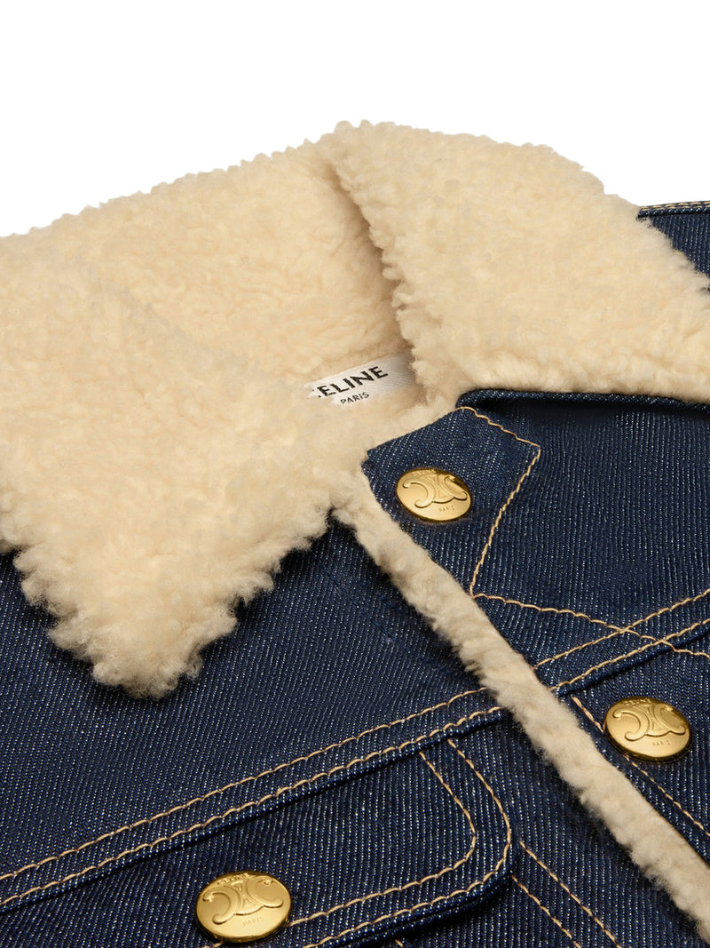 RAW WASH DENIM SHERPA TRUCKER JACKET