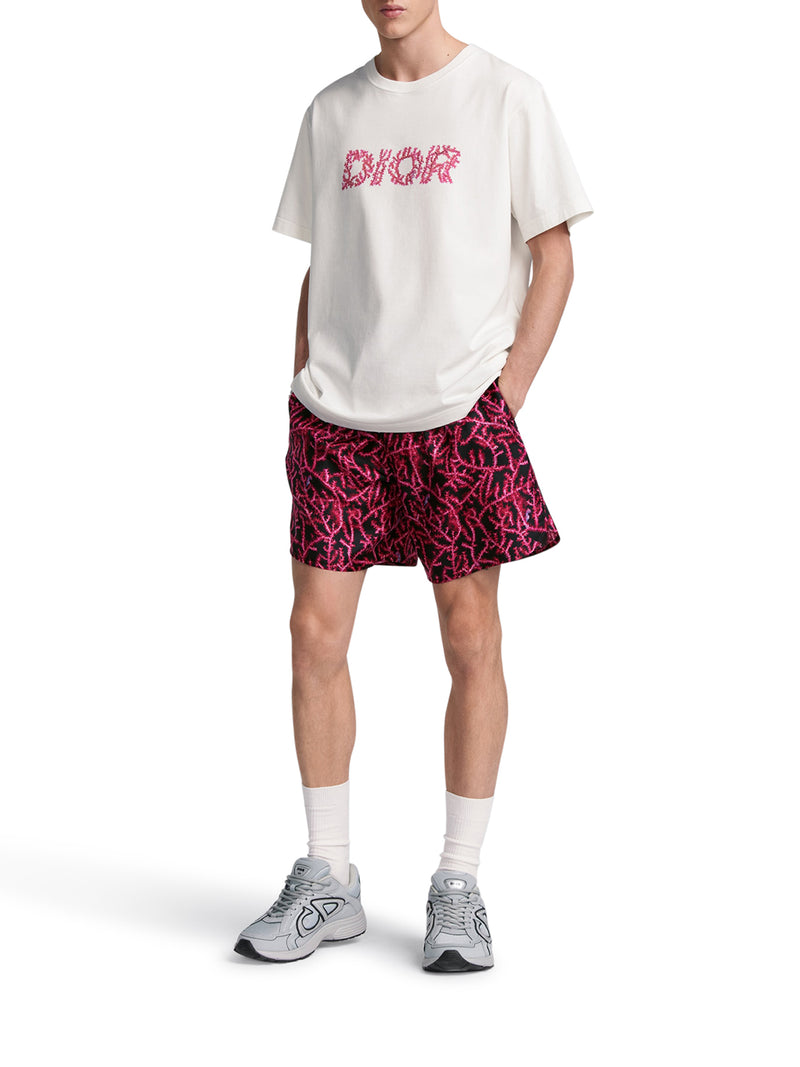 DIOR Italic T-shirt with coral motif