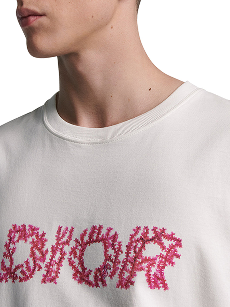 DIOR Italic T-shirt with coral motif