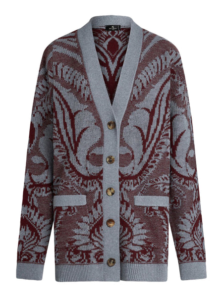 JACQUARD WOOL CARDIGAN