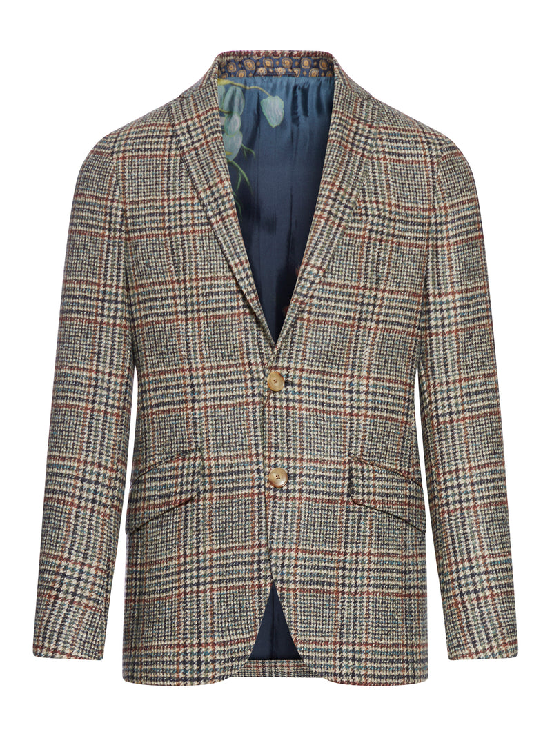 Checked single-breasted blazer