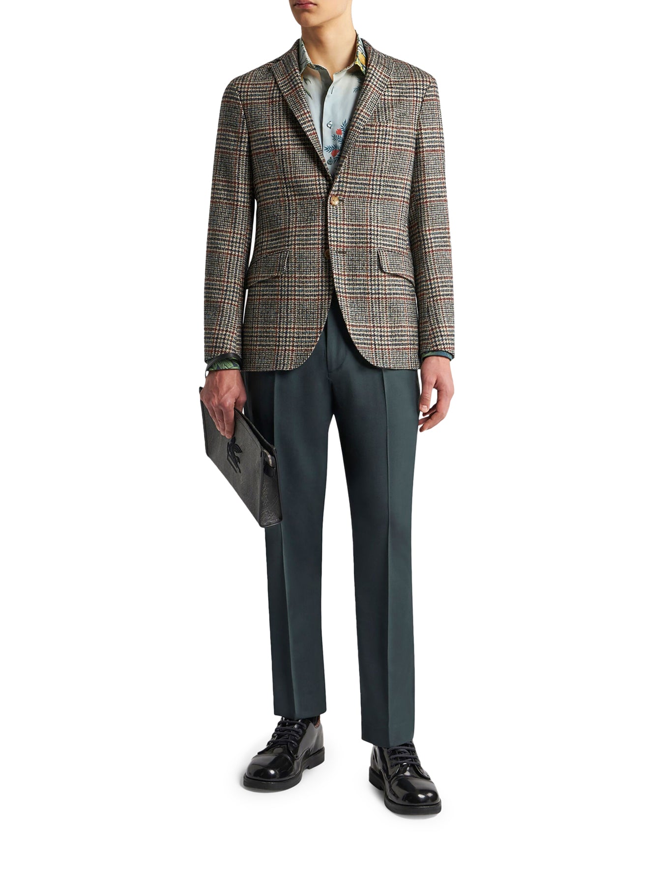 Checked single-breasted blazer