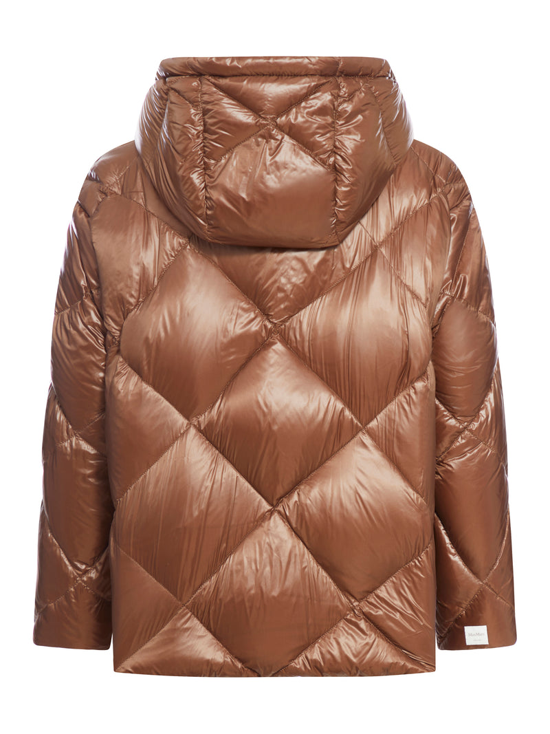 Down jacket in anti-drop technical canvas