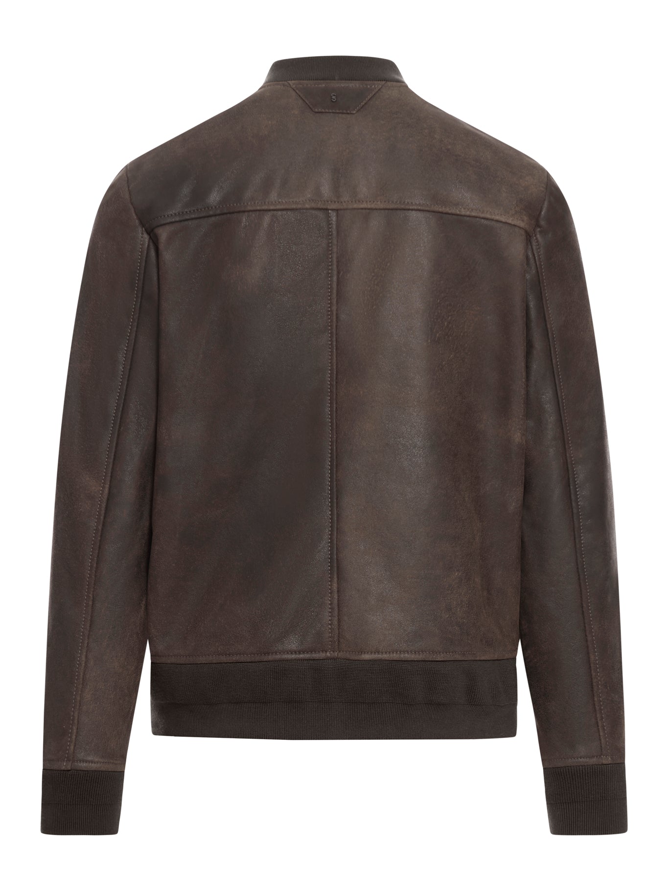 Leather bomber jacket