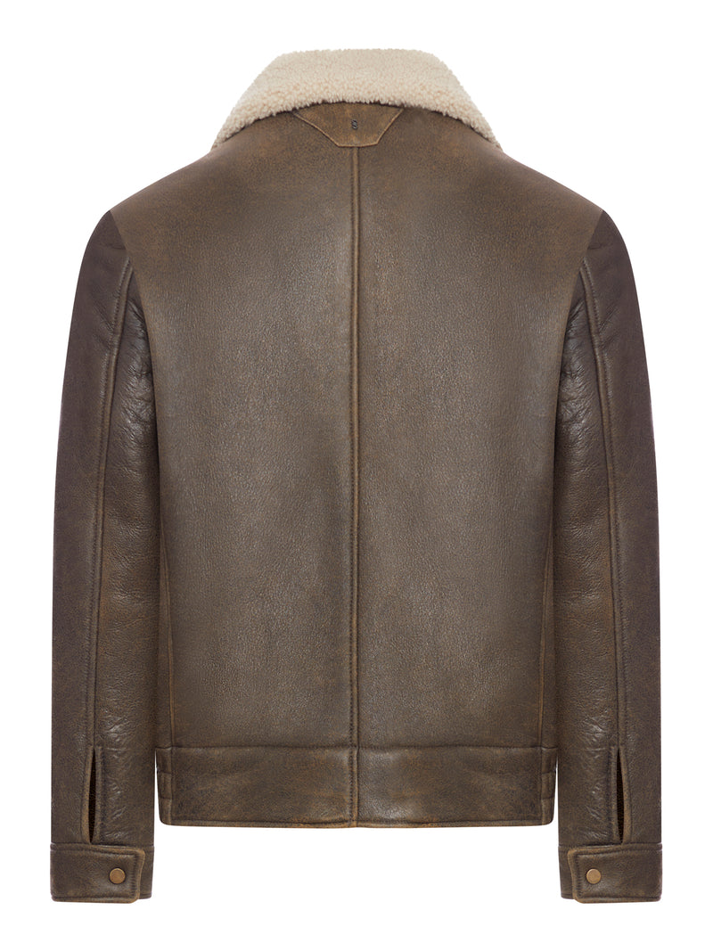 Leather and shearling bomber