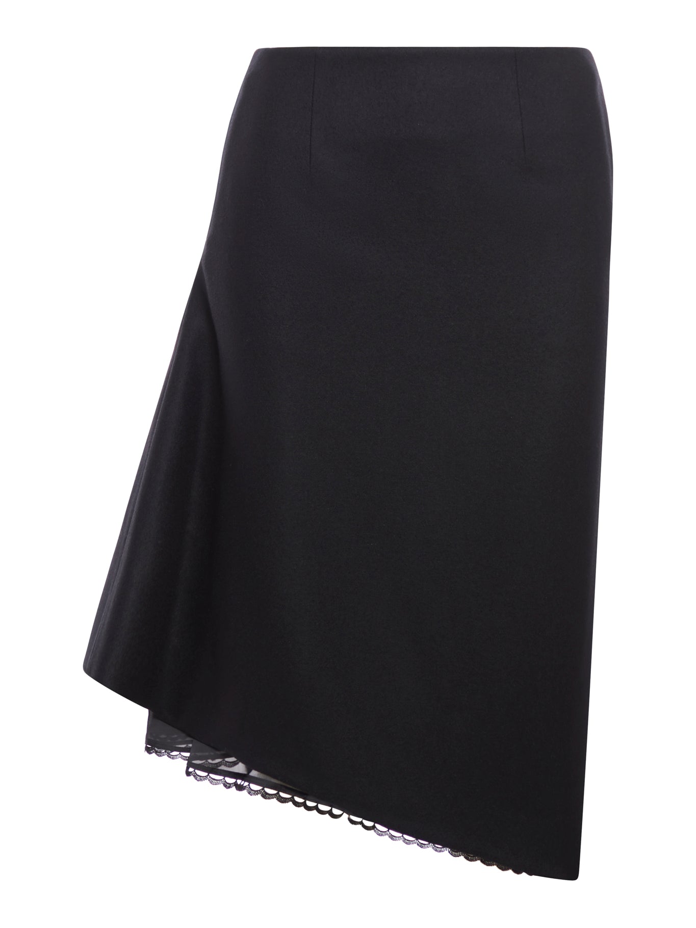 asymmetric wool skirt