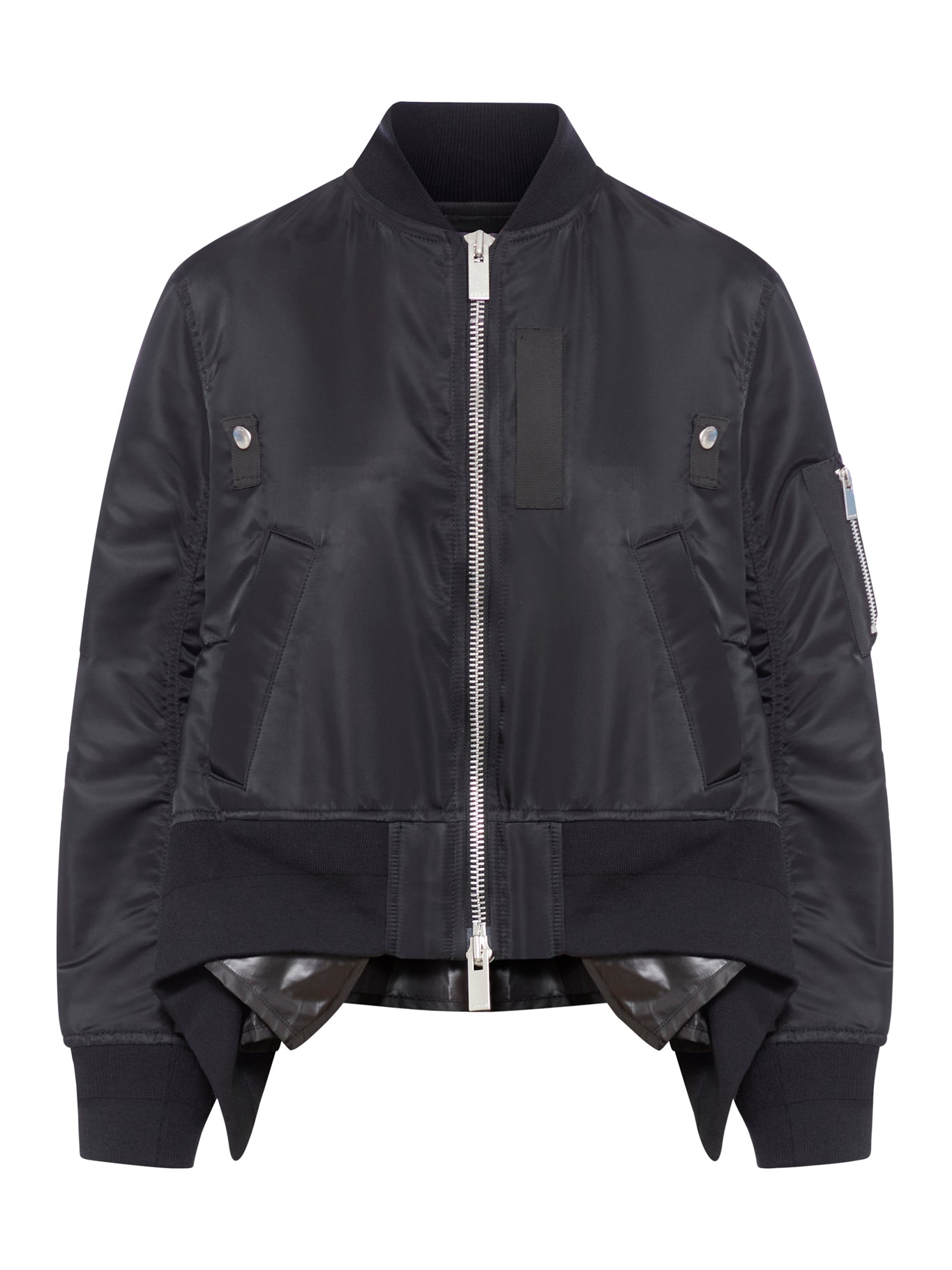 SACAI ASYMMETRICAL TWILL BOMBER JACKET