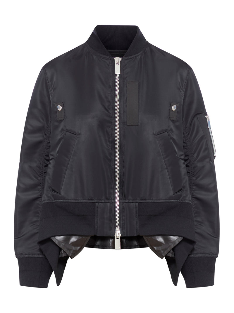 SACAI ASYMMETRICAL TWILL BOMBER JACKET