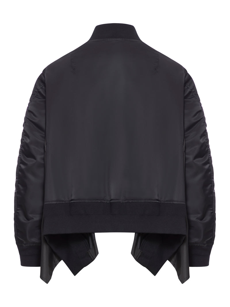 SACAI ASYMMETRICAL TWILL BOMBER JACKET