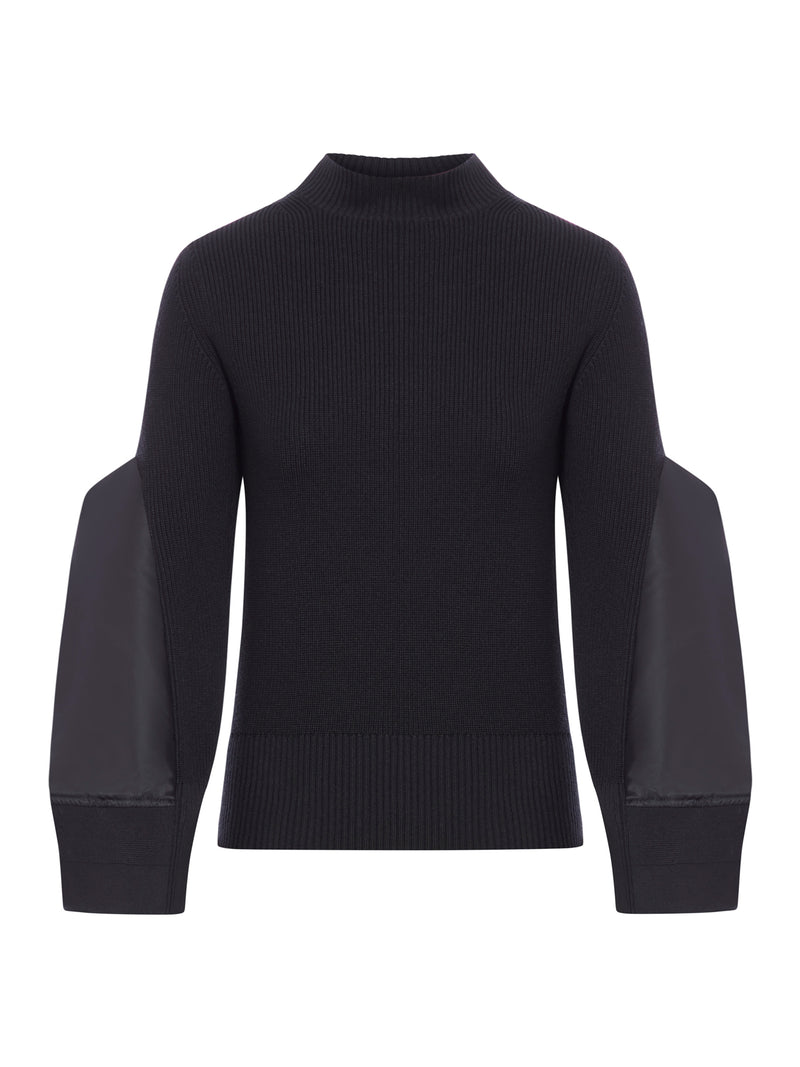 nylon sleeved sweater