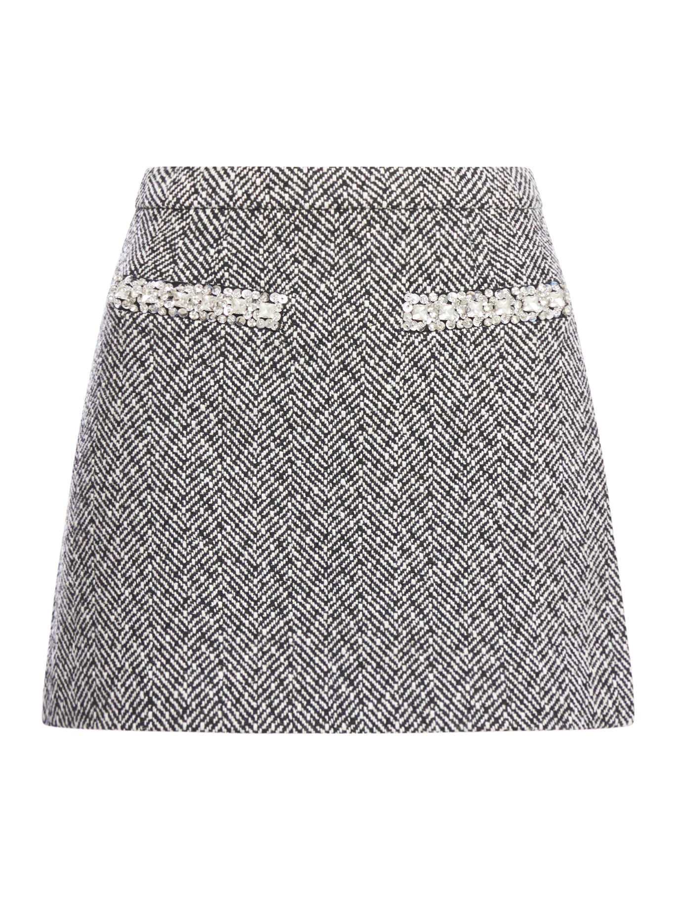 mini skirt in herringbone fabric