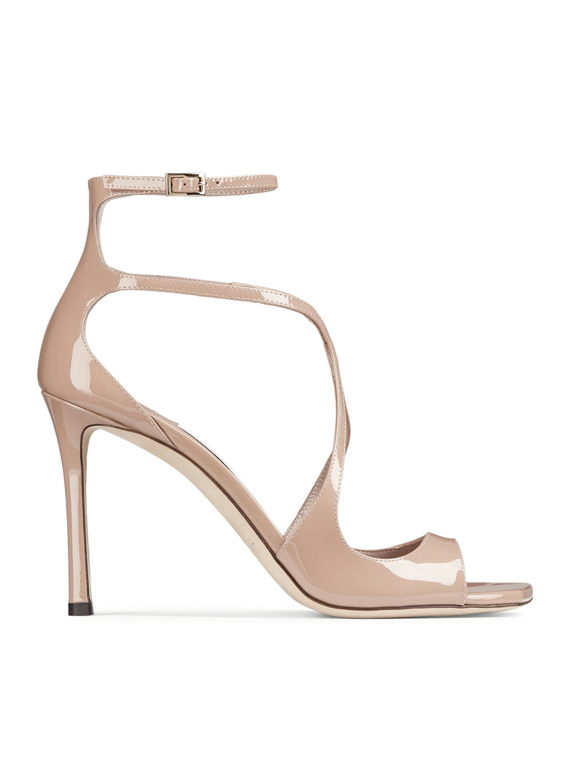 AZIA95 PATENT LEATHER SANDALS IN PASTEL PINK