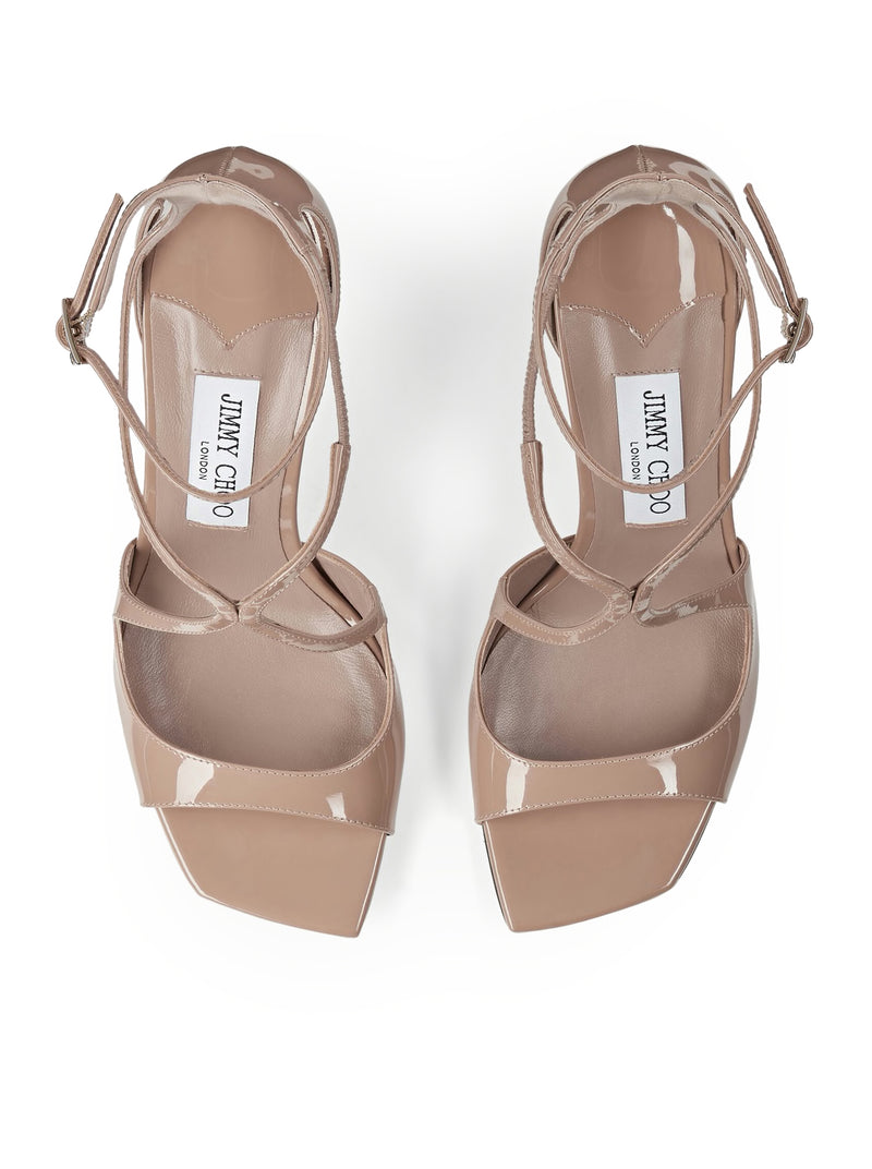 AZIA95 PATENT LEATHER SANDALS IN PASTEL PINK