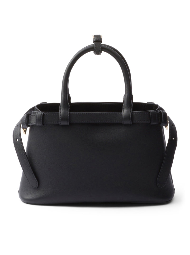 Prada Buckle small leather bag with double belt