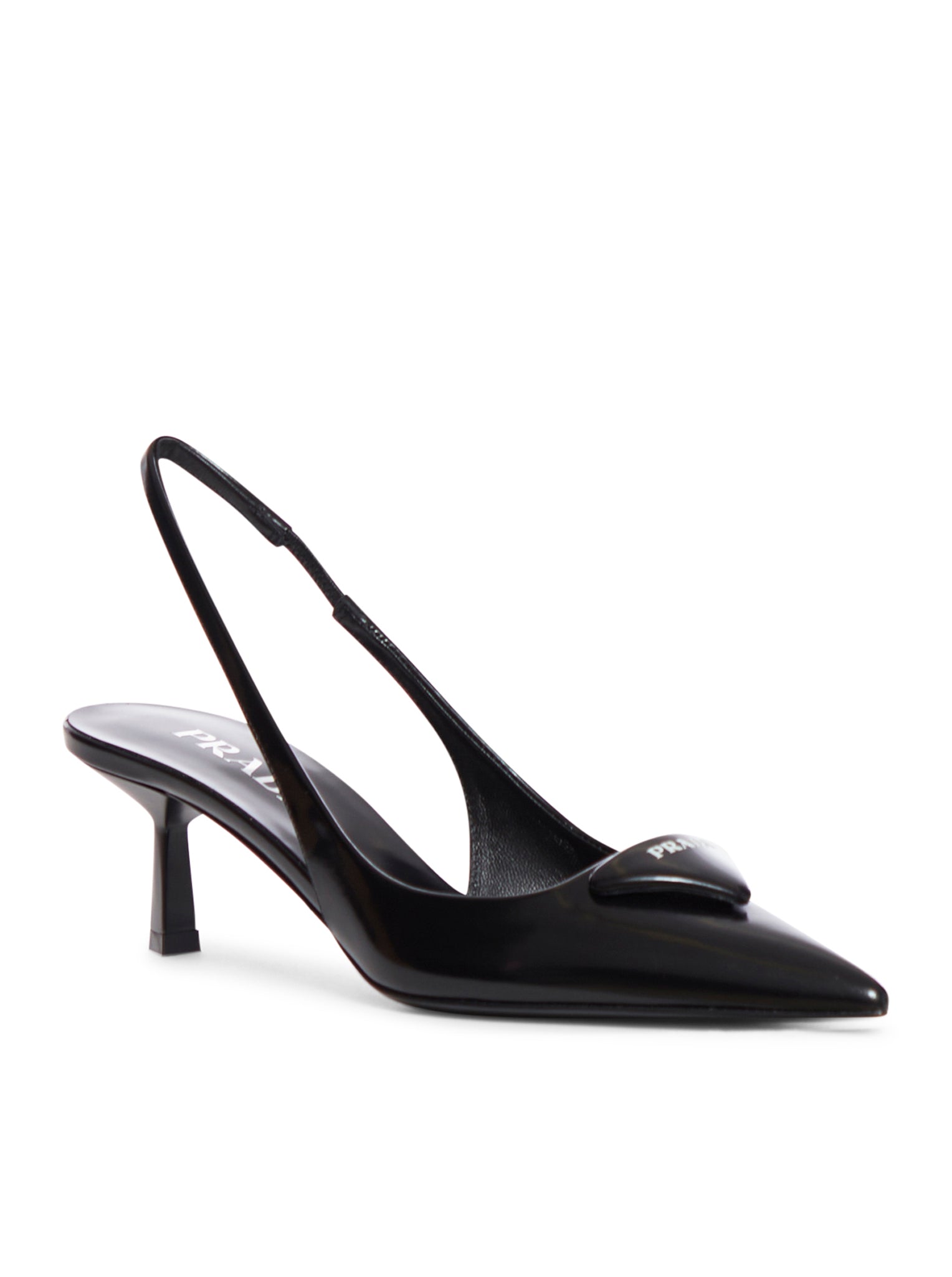 Patent leather slingback pumps