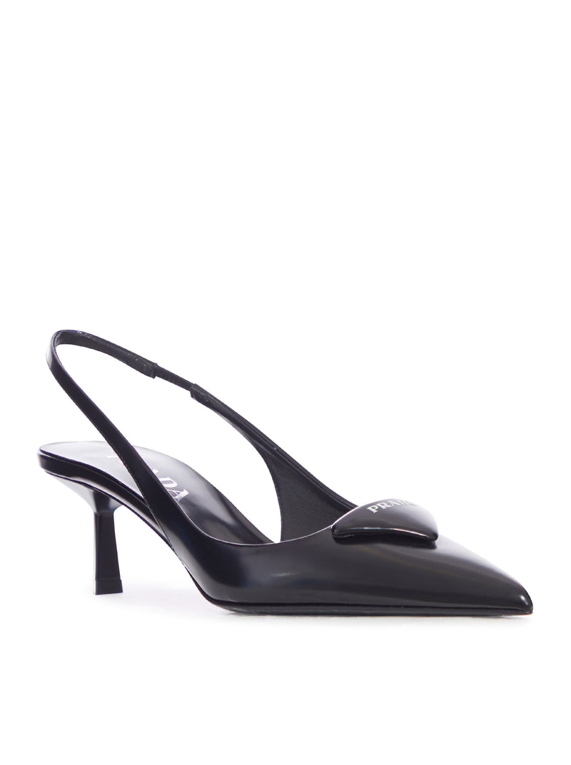 BRUSHED LEATHER SLINGBACK DÉCOLLETÉ