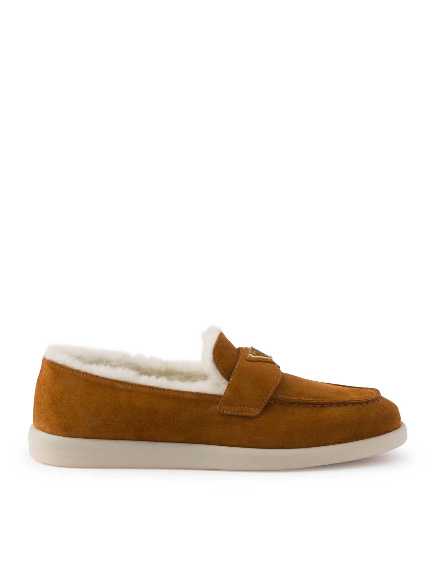 Suede and sheepskin loafers