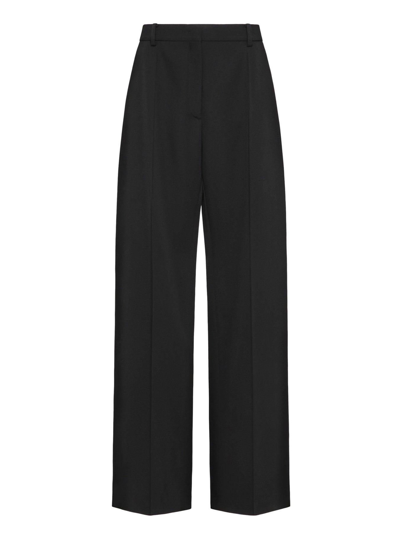 Black wool trousers