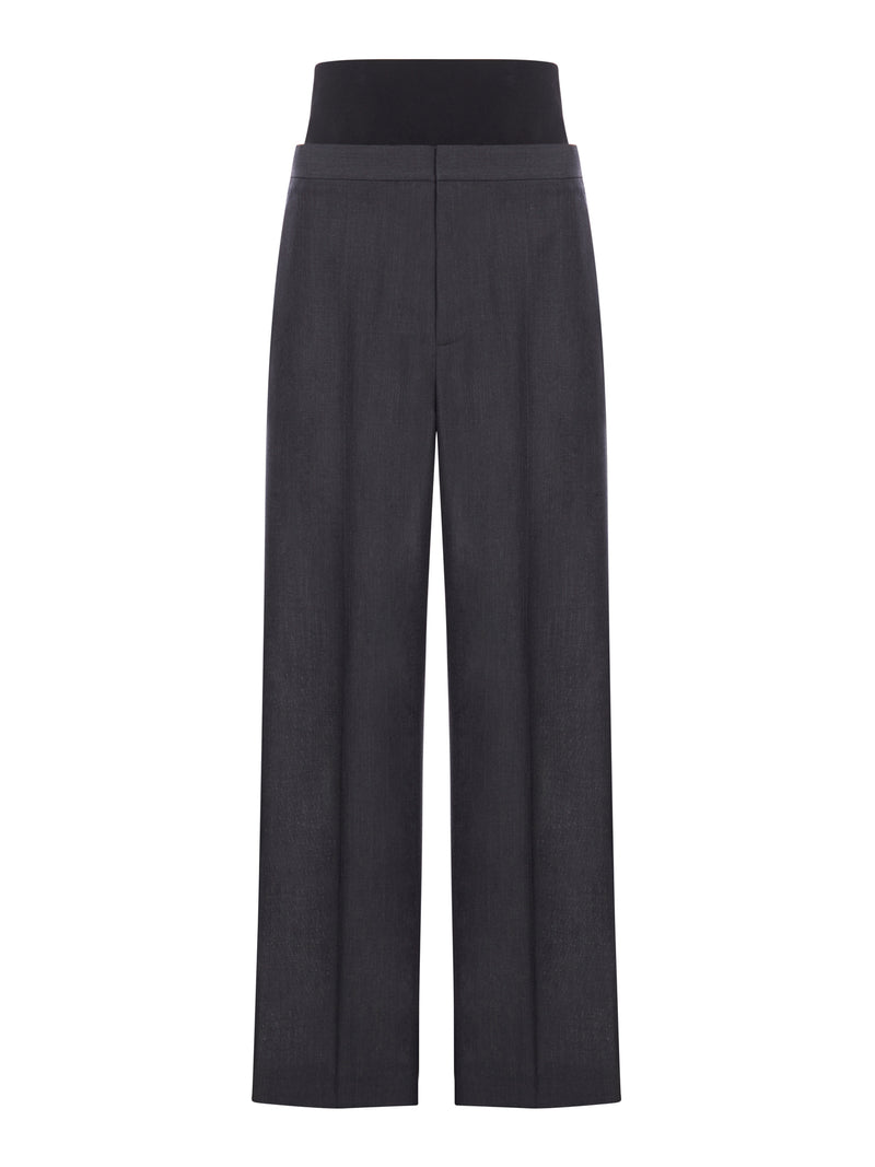 TAILORED TROUSERS WITH KNIT BAND