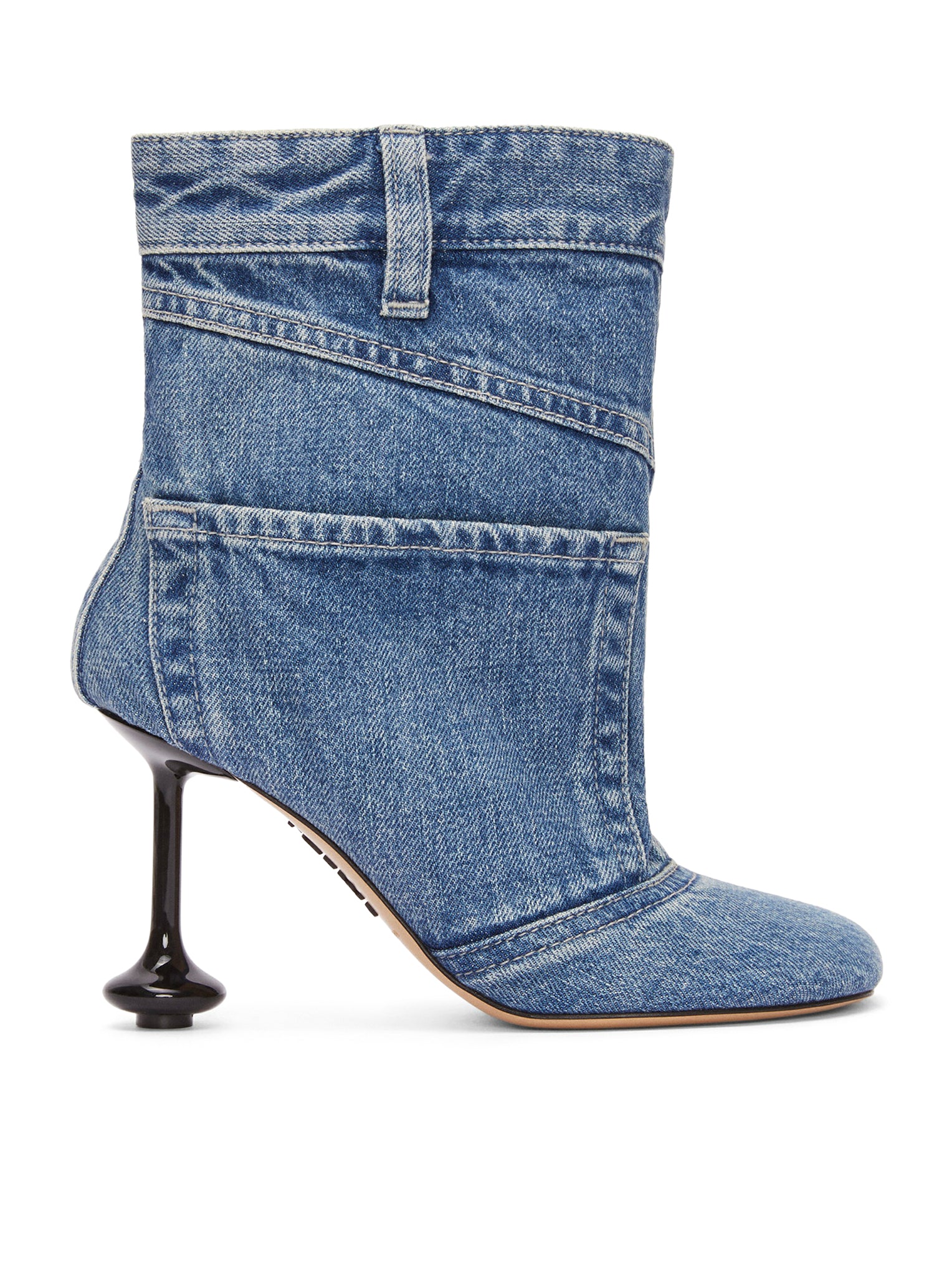Toy ankle bootie in washed denim