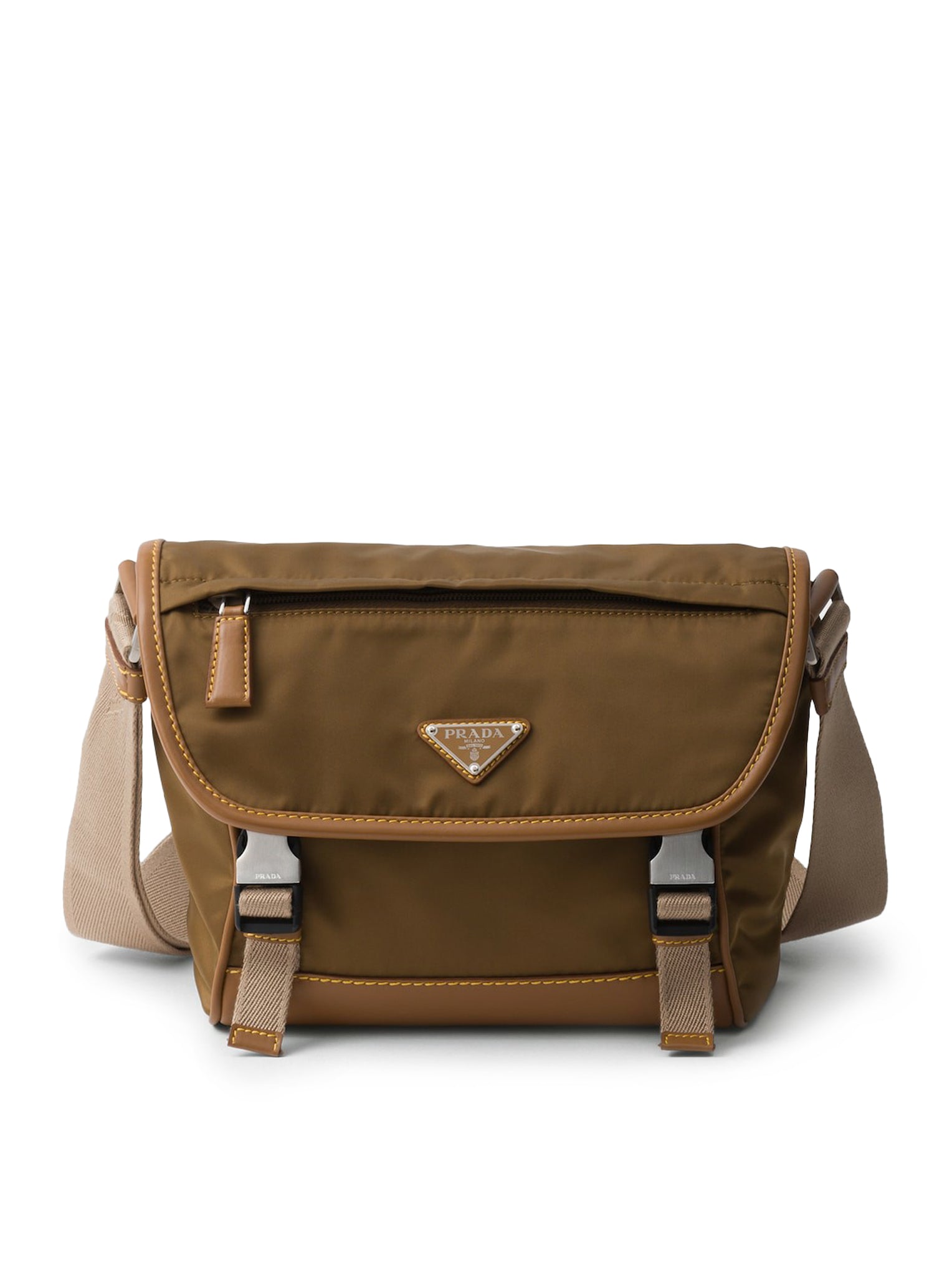 Shoulder bag in Re-Nylon and leather