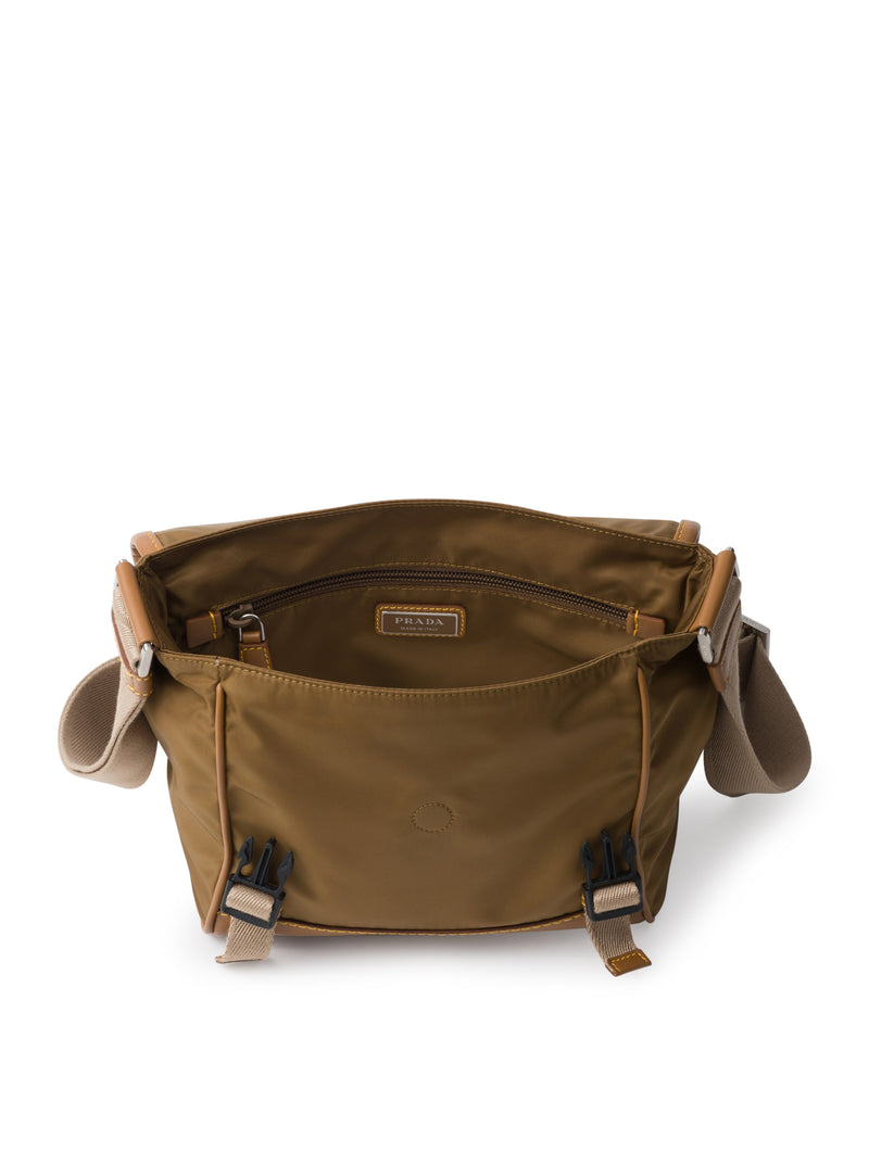 Shoulder bag in Re-Nylon and leather