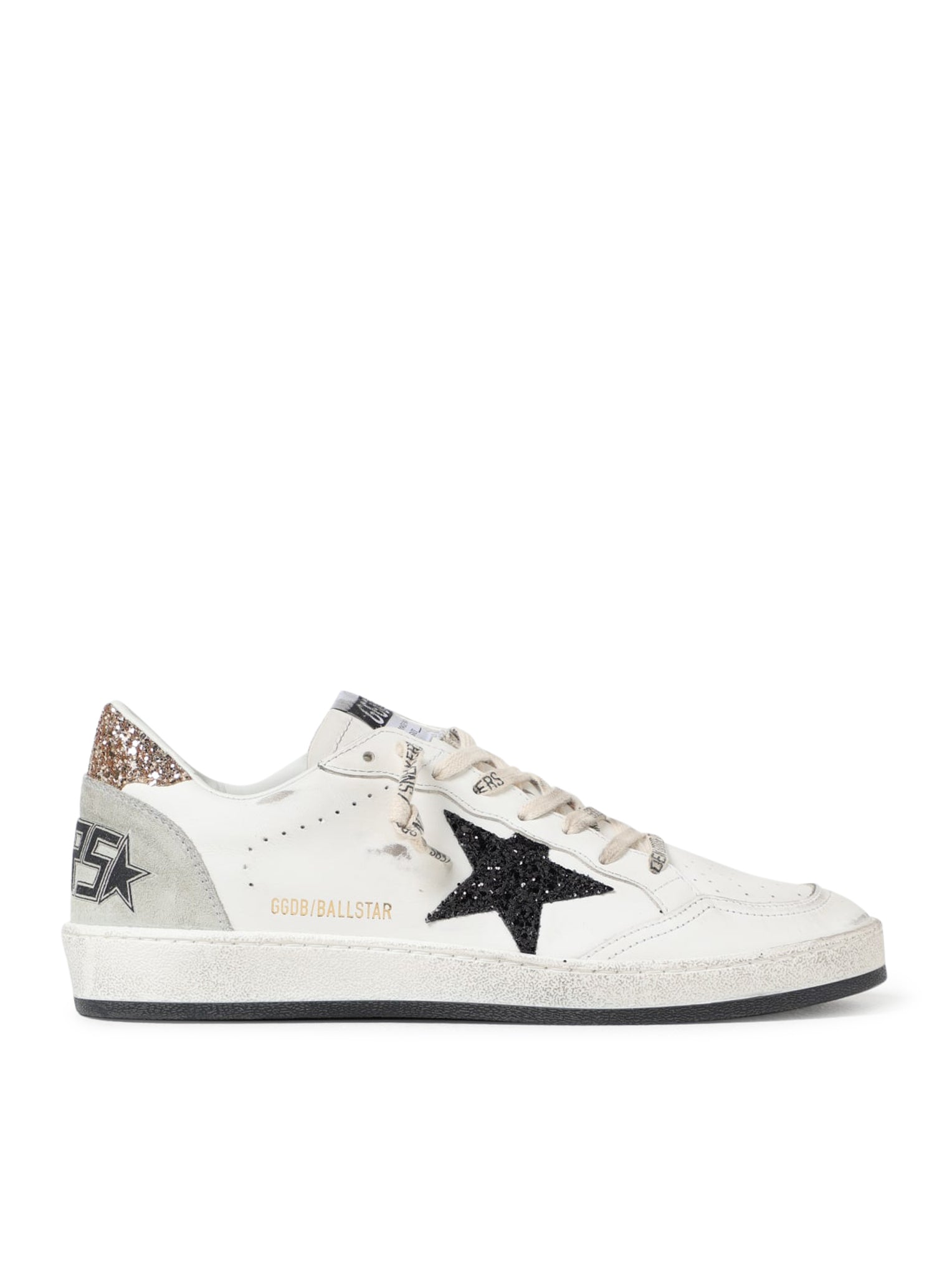 BALL-STAR SNEAKERS IN LEATHER AND GLITTER