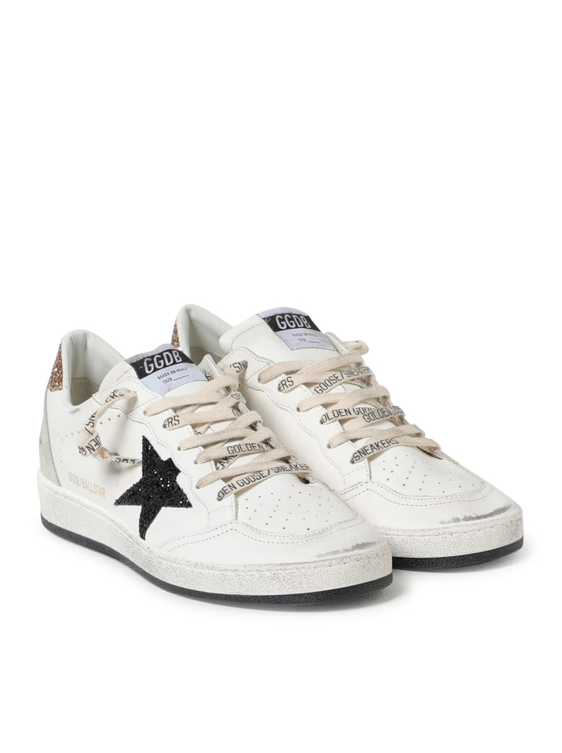 BALL-STAR SNEAKERS IN LEATHER AND GLITTER – Suit Negozi Row
