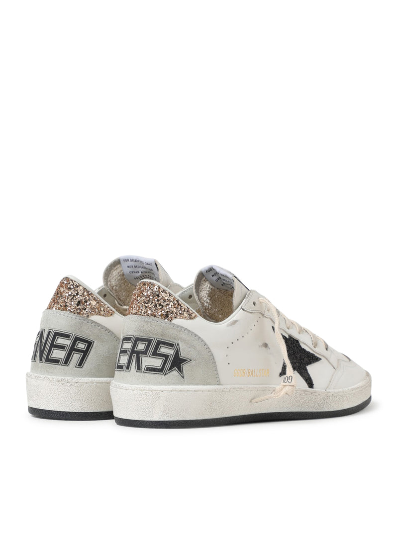 BALL-STAR SNEAKERS IN LEATHER AND GLITTER – Suit Negozi Row