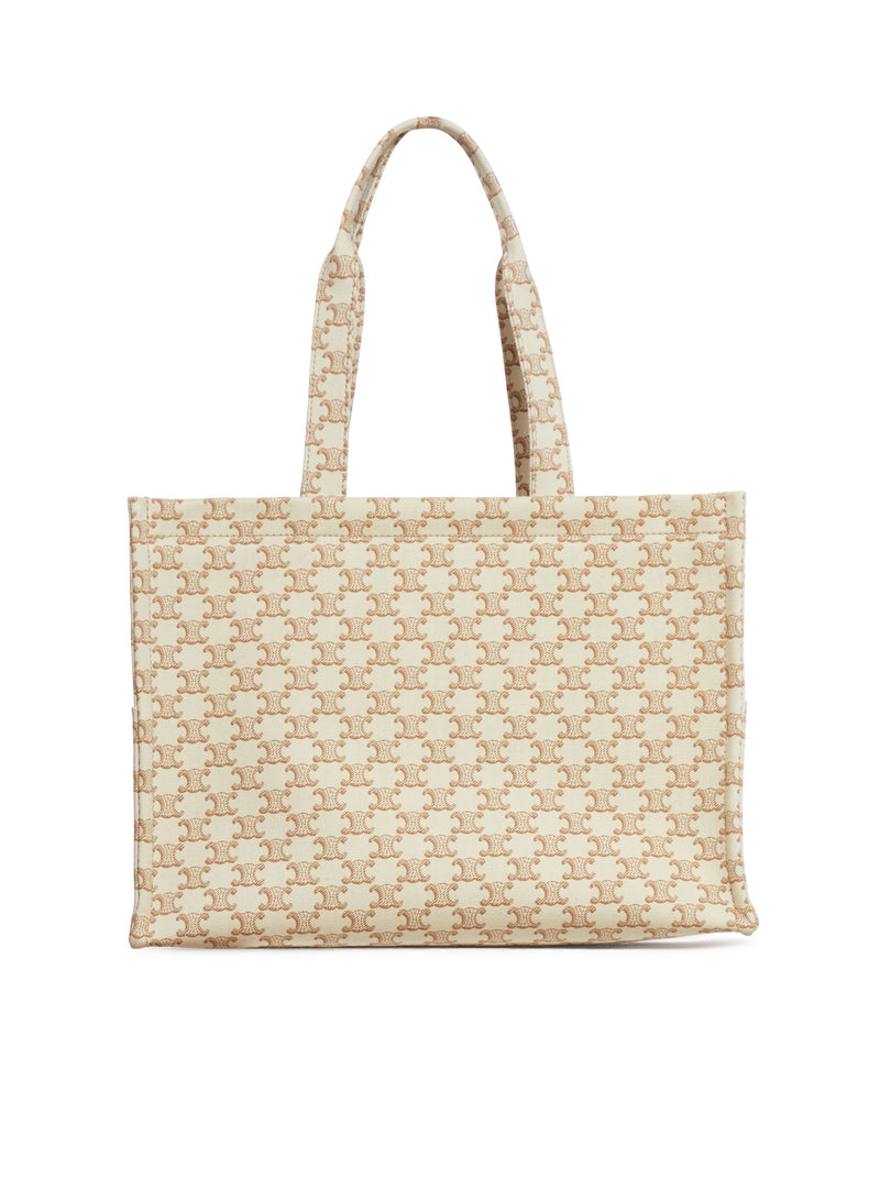 LARGE CABAS THAIS BAG IN FABRIC WITH ALL-OVER LOGO