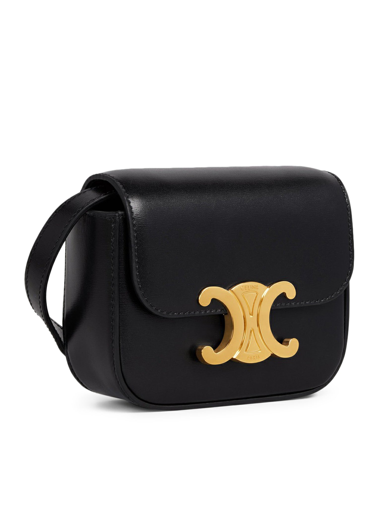 CLAUDE MINI BAG IN POLISHED CALF LEATHER BLACK