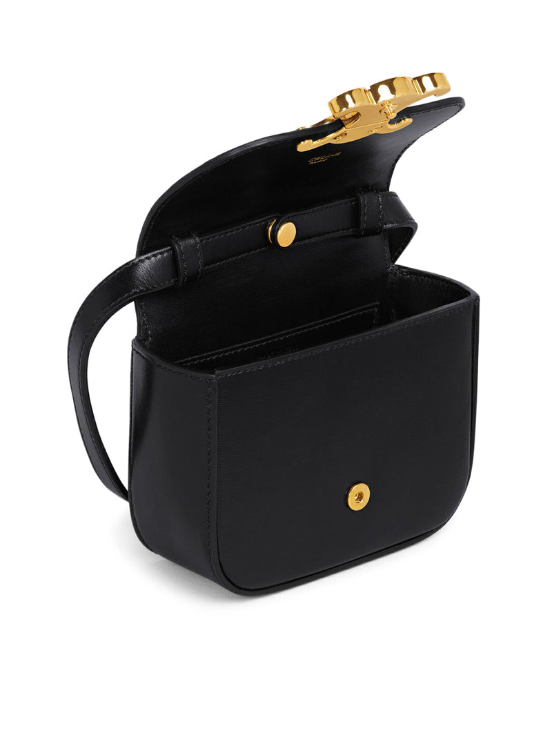 CLAUDE MINI BAG IN POLISHED CALF LEATHER BLACK