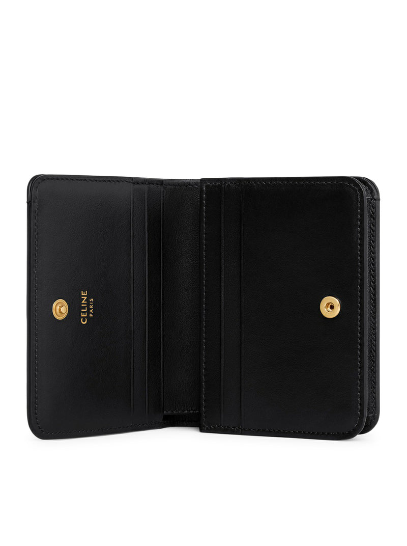 TRIOMPHE COMPACT WALLET IN POLISHED CALF LEATHER