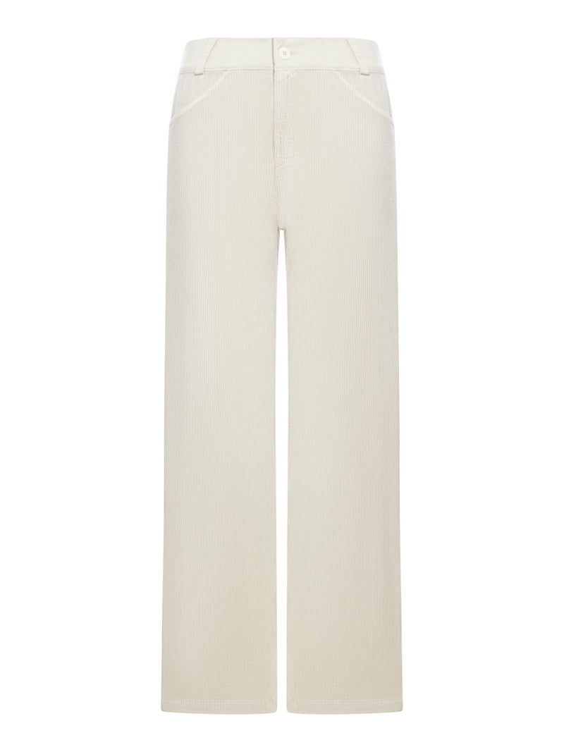 Palazzo trousers in stretch cotton and viscose corduroy