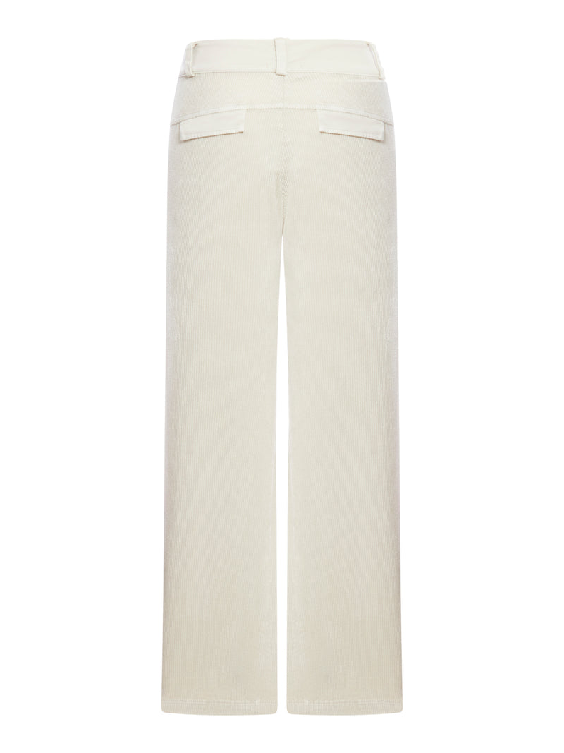 Palazzo trousers in stretch cotton and viscose corduroy